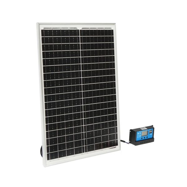 Panou solar fotovoltaic monocristalin 20W + Controler PWM 30A 12V/24V