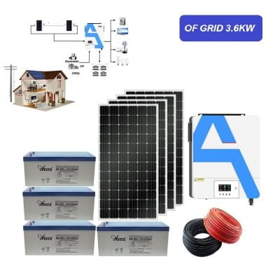 Sistem energie solară pentru acasă OFF GRID Hibrid 3.6 kW, baterie cu gel