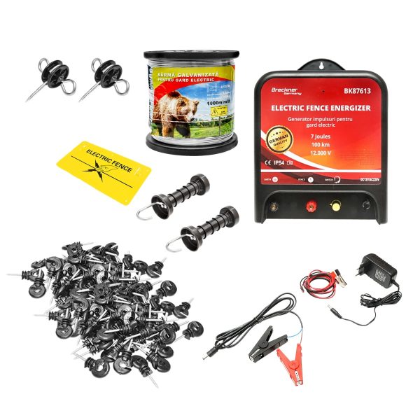 Kit complet gard electric 12/220V 5J 1.3*1000M