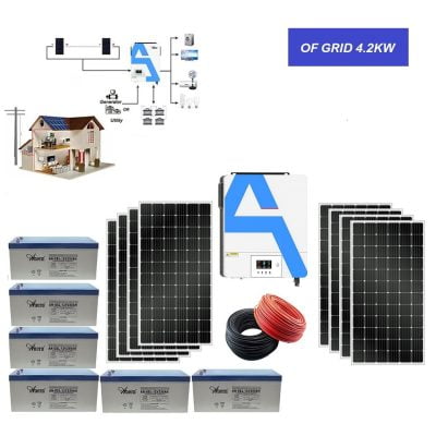 Sistem energie solară pentru acasă OFF GRID Hibrid 4.2 kW, baterie cu gel