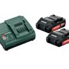 Set incarcator si acumulator 18 V | 2 Ah Metabo Basic-Set 18V 2 x Li-Ion 2,0 Ah